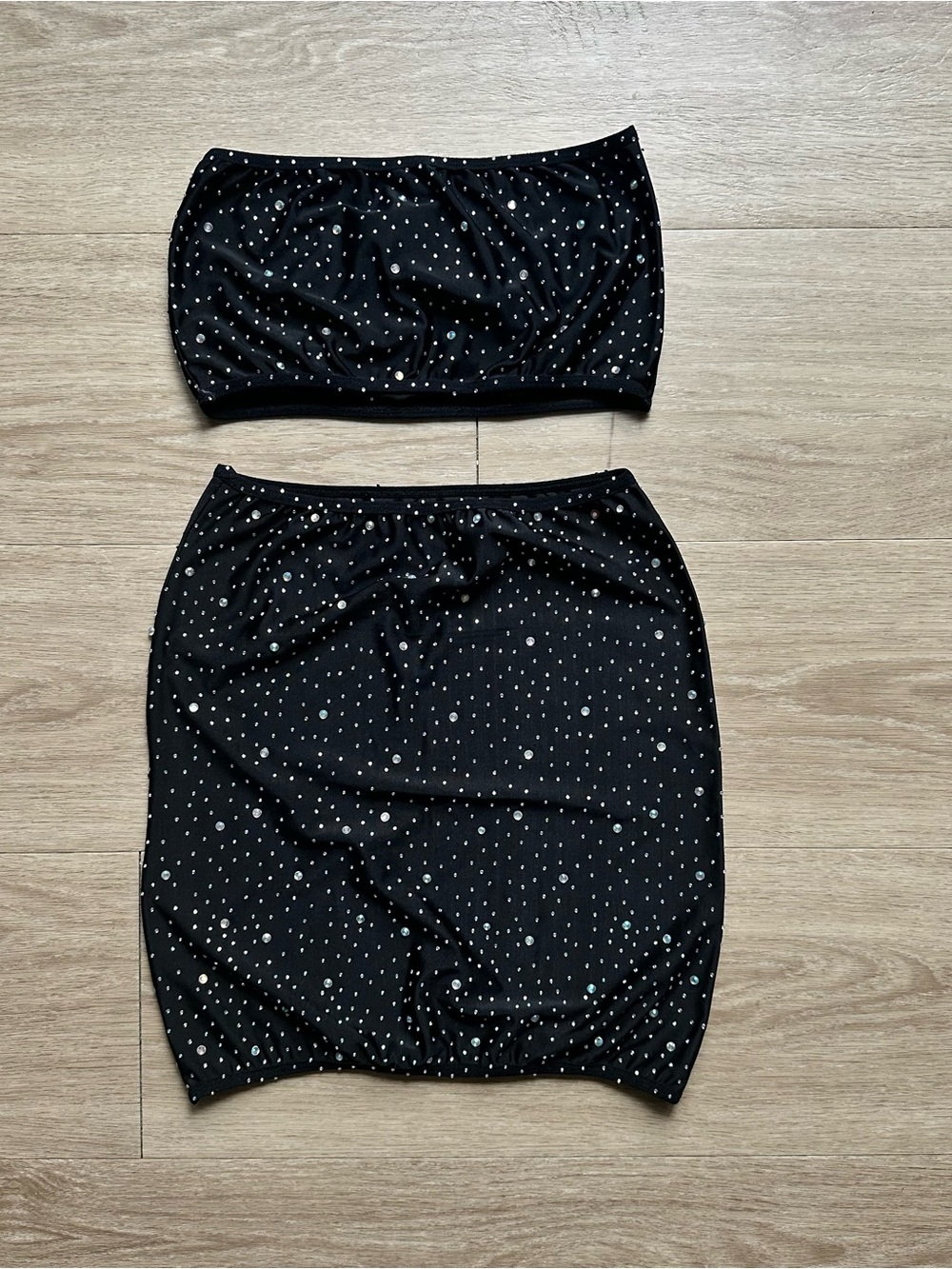 Black Sparkle Skirt Set
